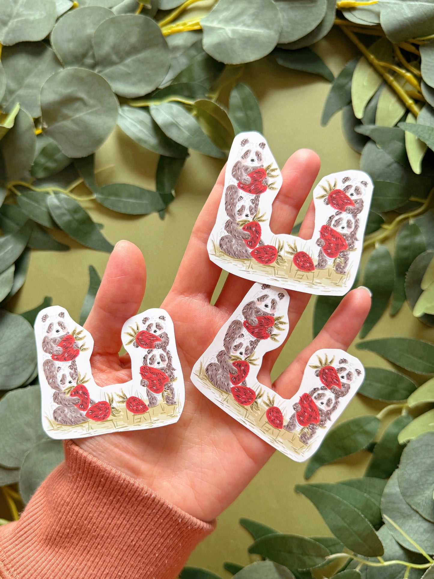 Strawberry Pandas Sticker