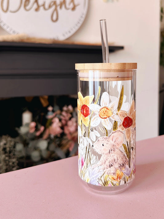 Garden mouse glass tumbler