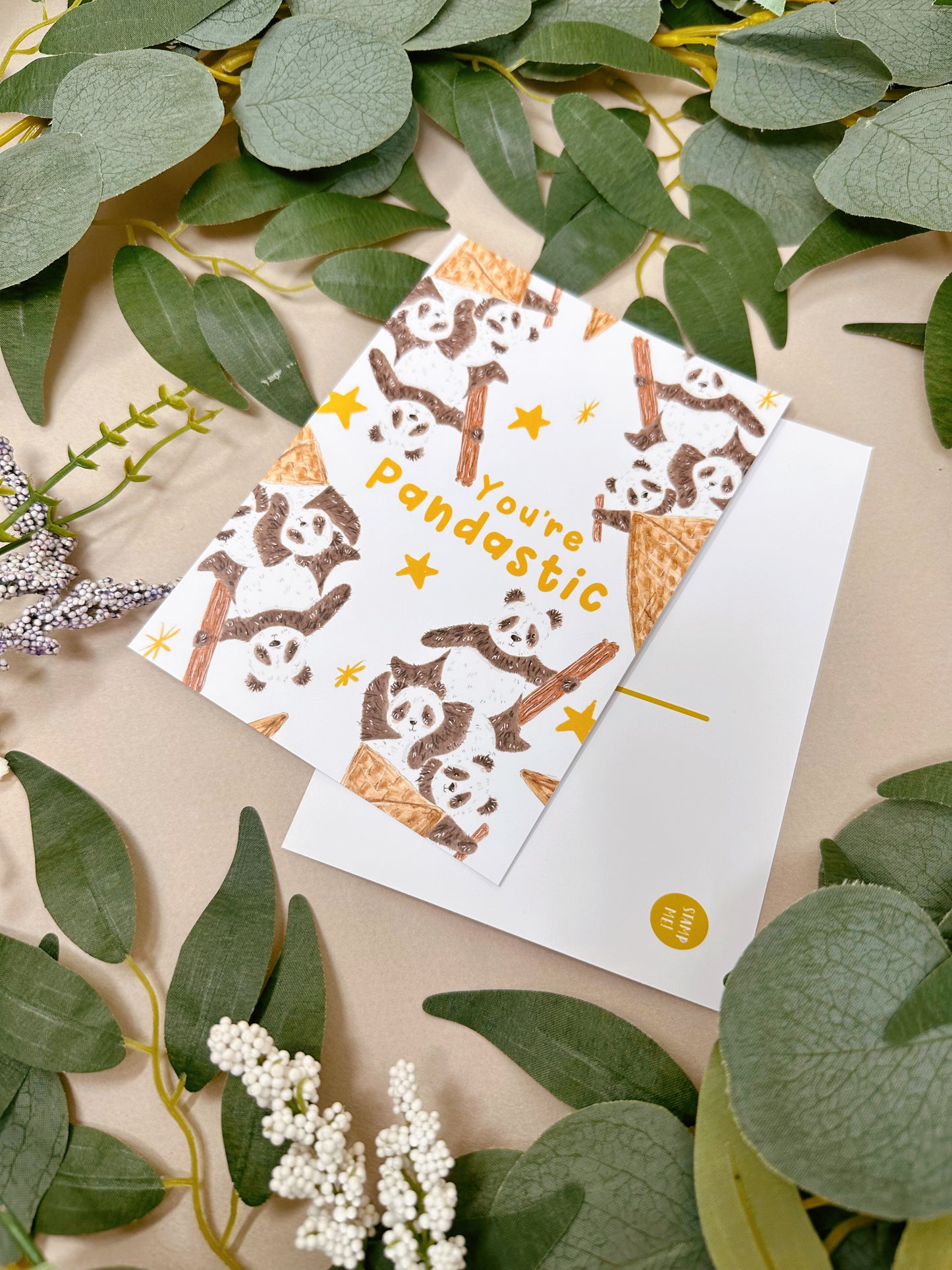 Panda Ice Cream Postcard