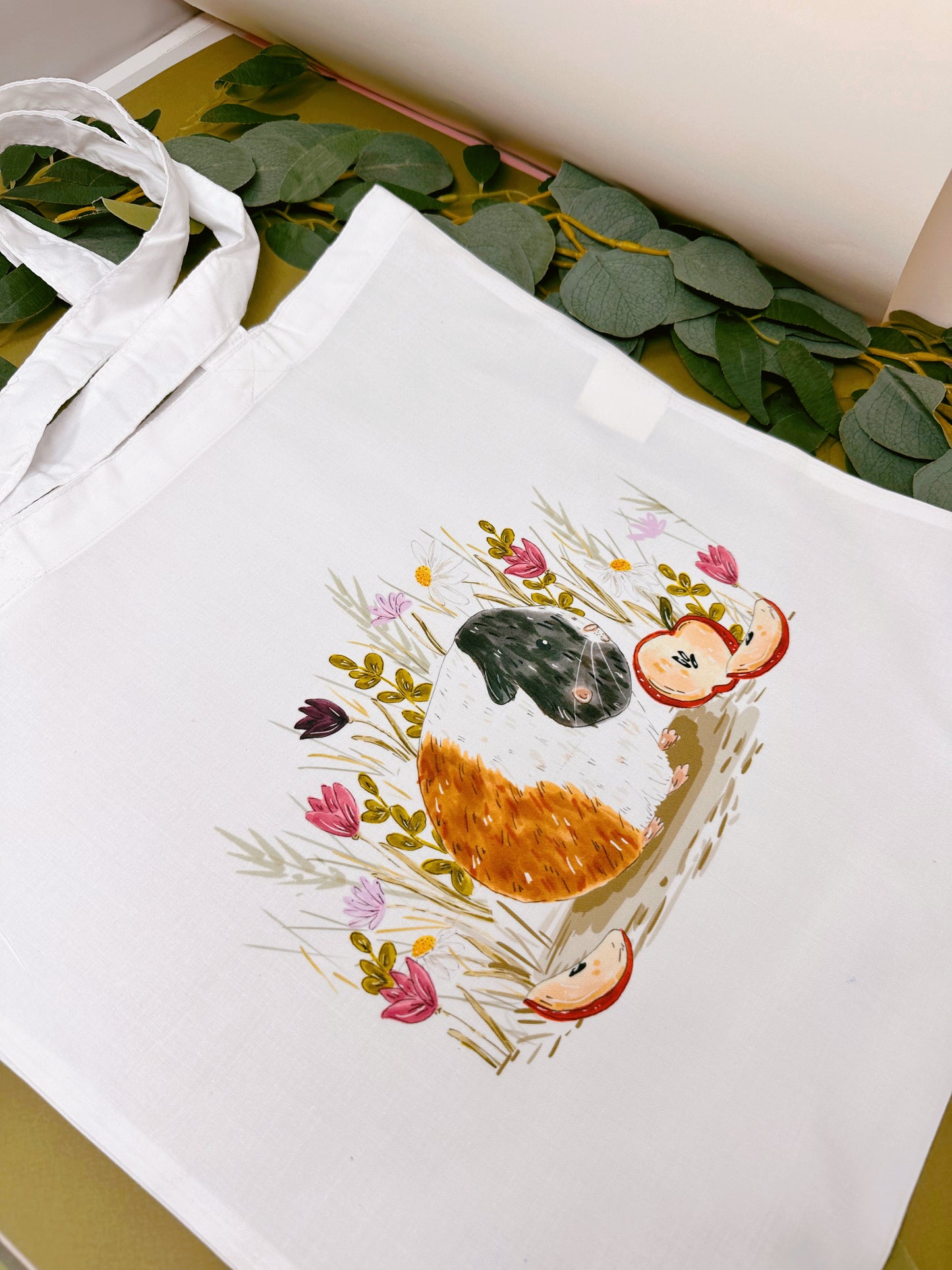 Apple Guinea Pig Tote Bag