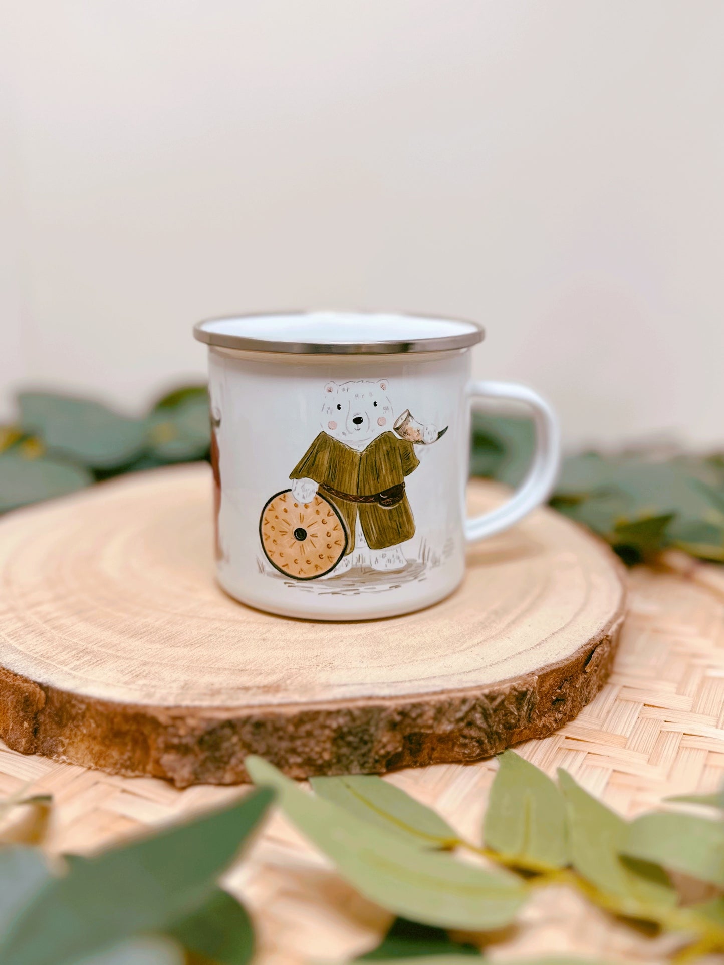 Viking Bear Enamel Mug