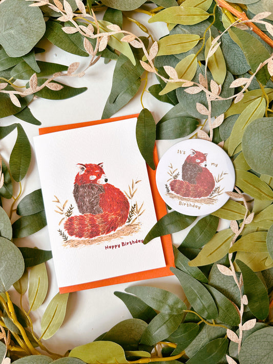 Red Panda Birthday Card