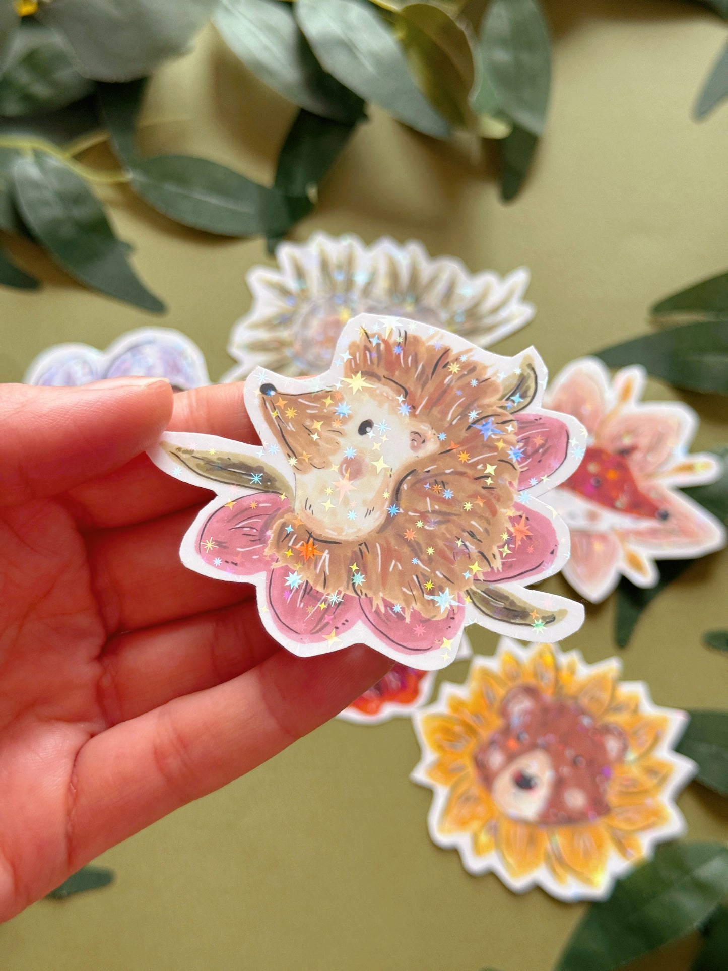 Flower Animals Sticker - Holographic