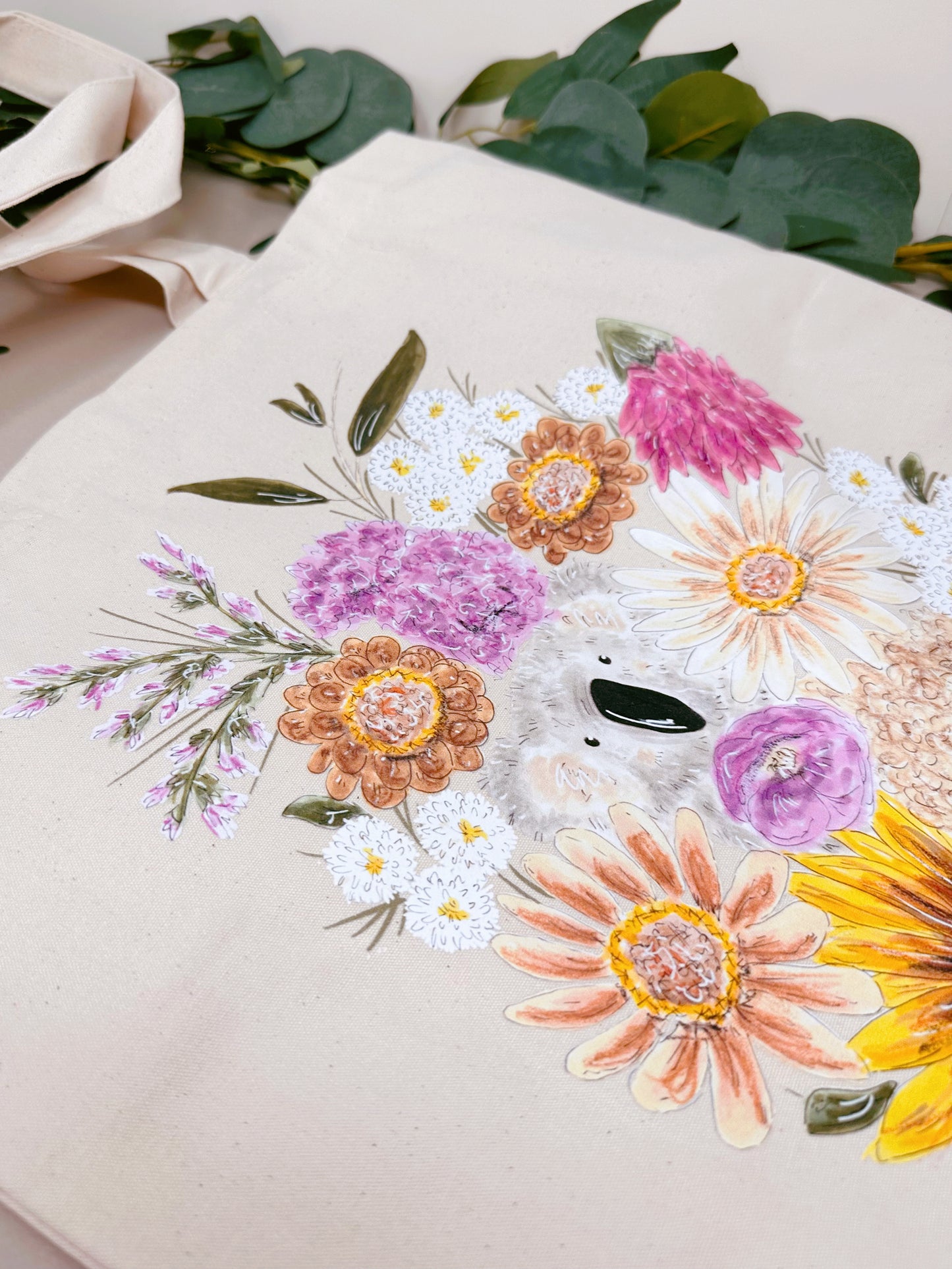 Floral Koala Giant Tote Bag