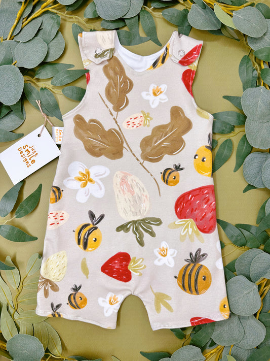 Strawberry bee short romper