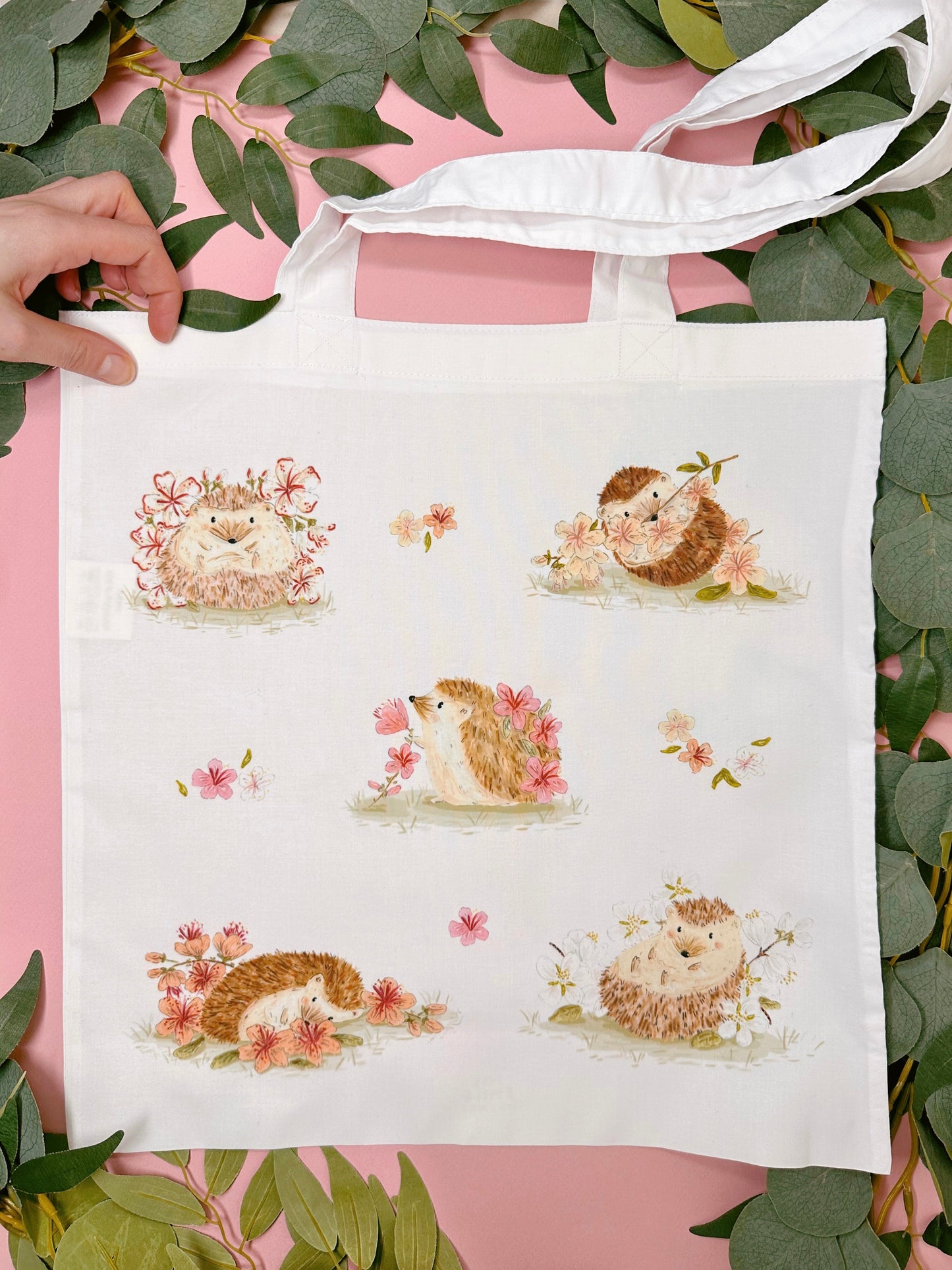 Sakura Hedgehogs Tote Bag