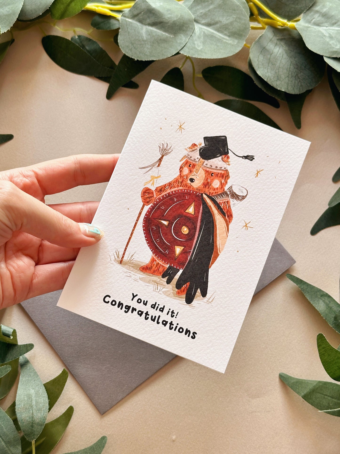 Viking Bear Graduation Card