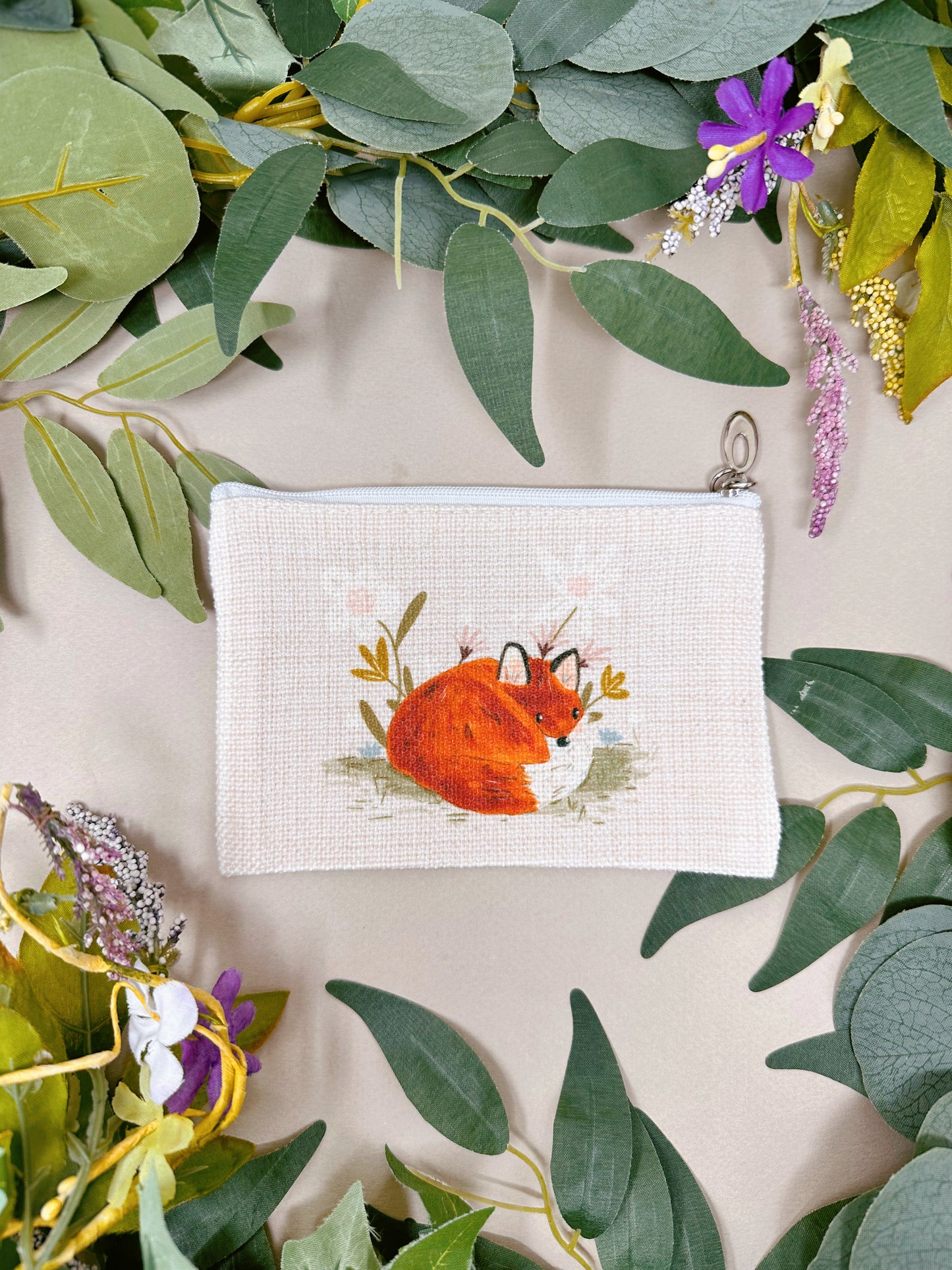 Floral Fox Zip Case