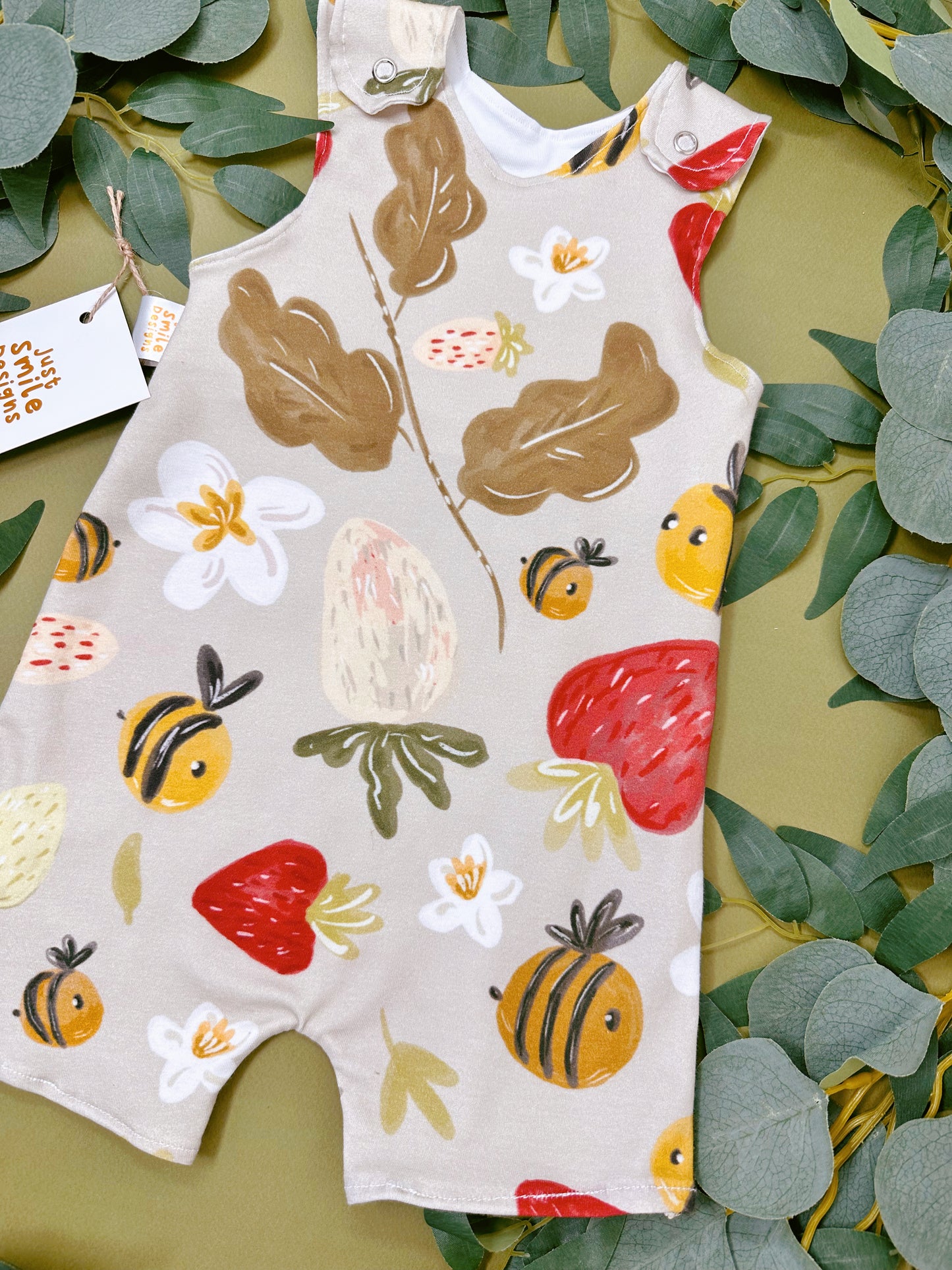 Strawberry Bee Short Romper