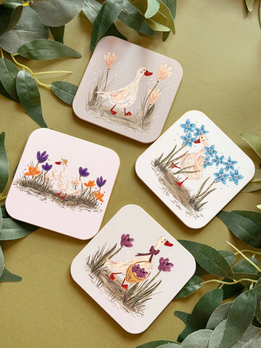 Flower duck coaster
