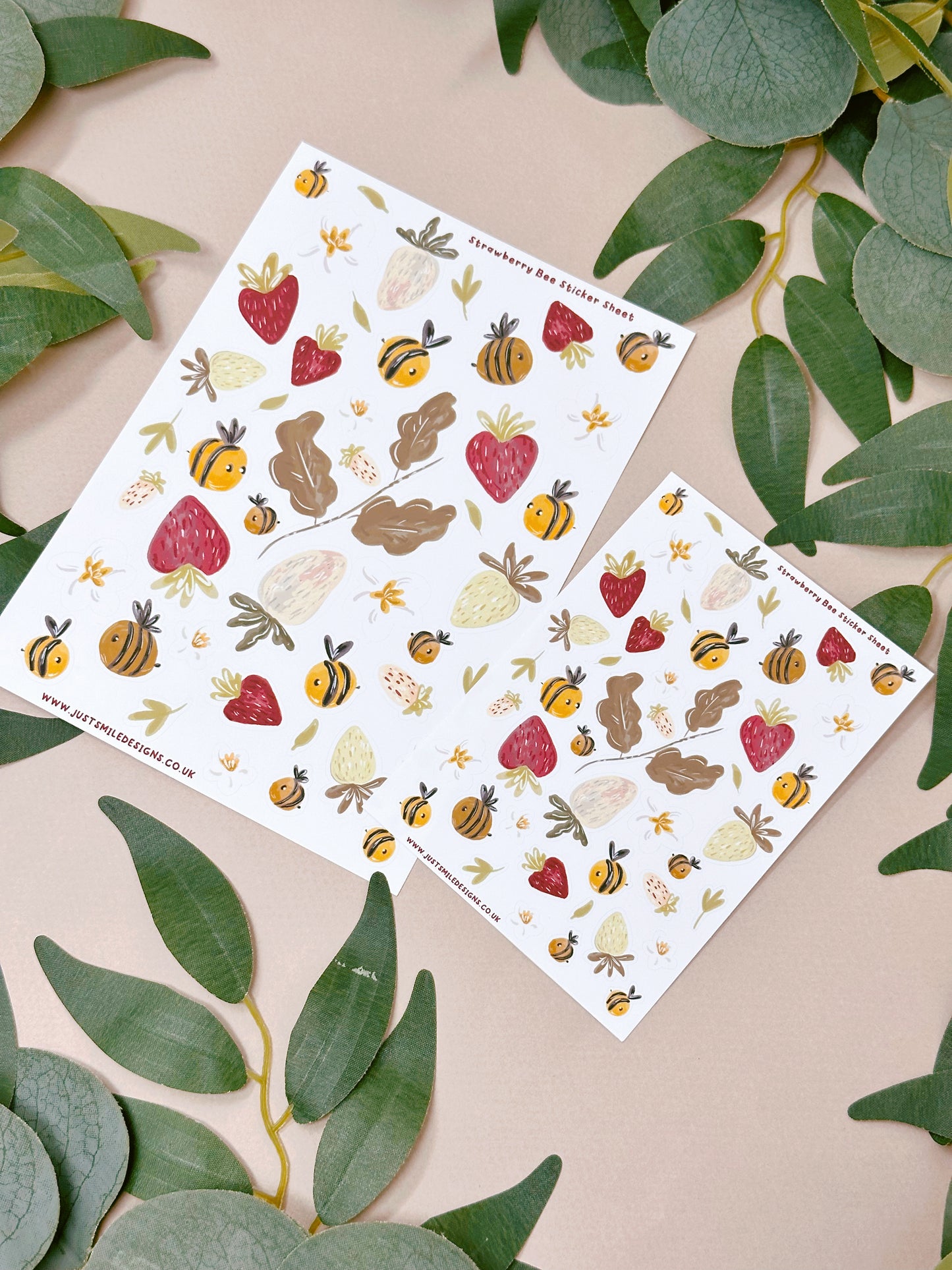 Strawberry Bee Sticker Sheet