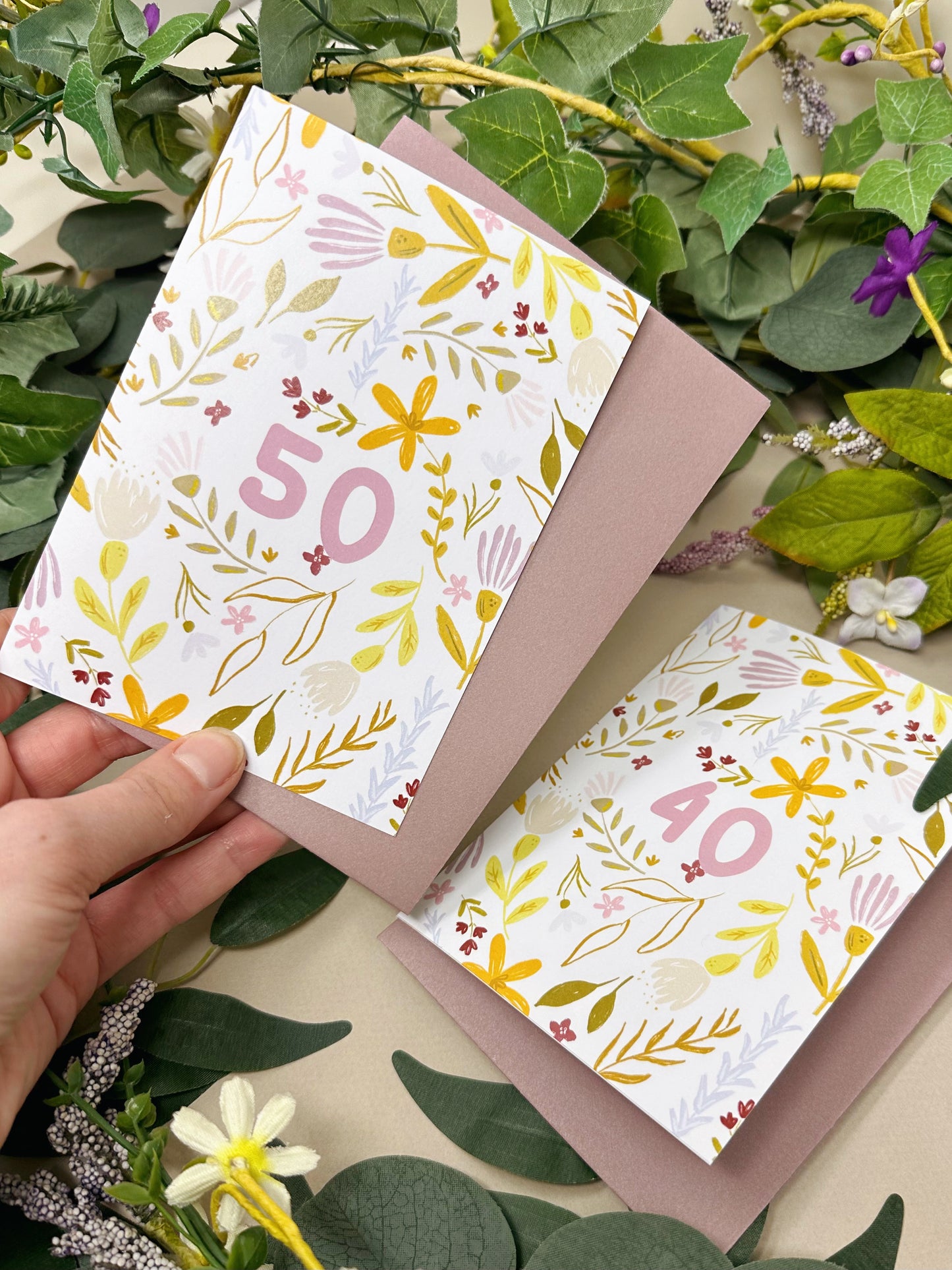 Floral Age Birthday Card