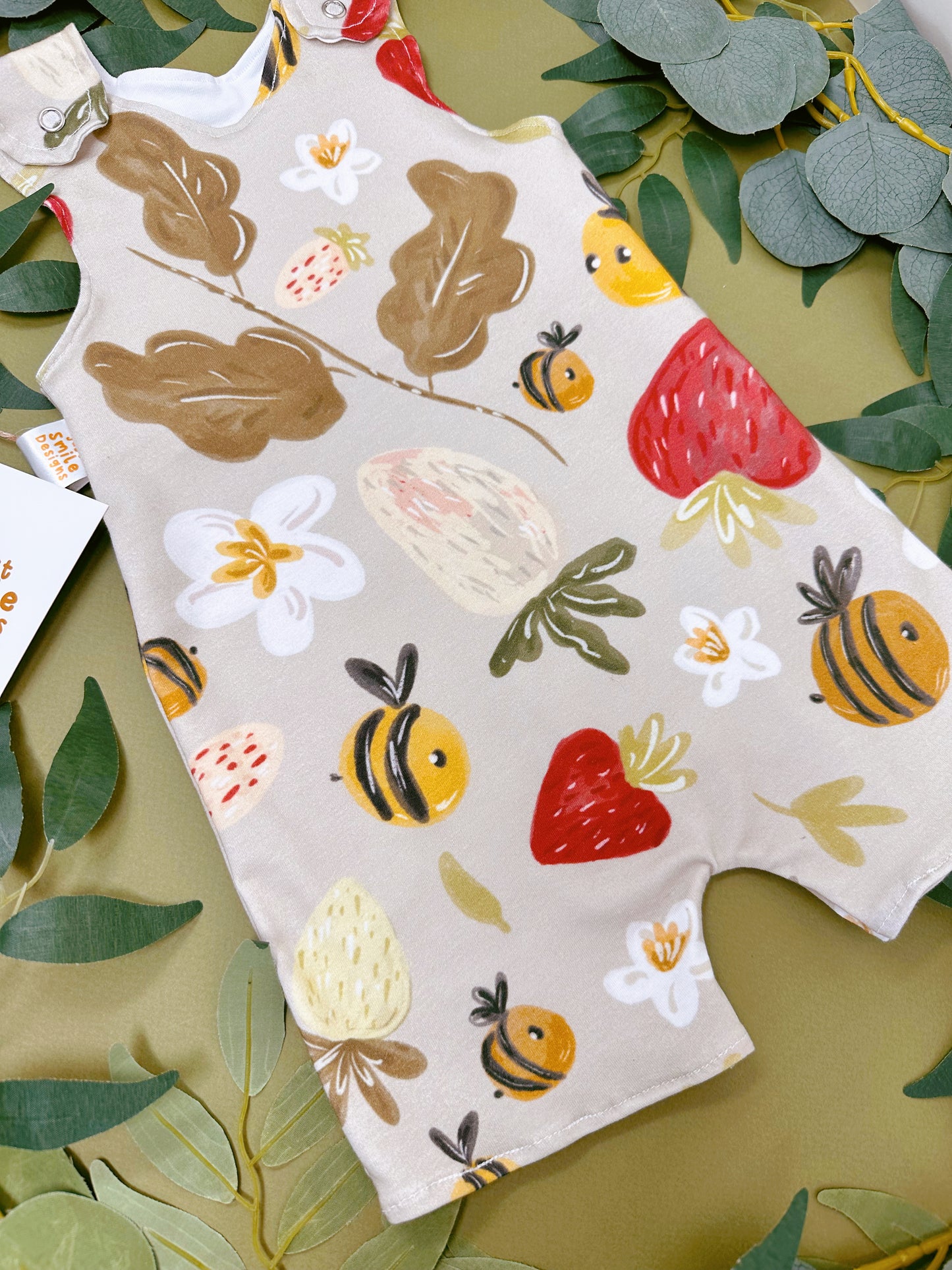 Strawberry Bee Short Romper