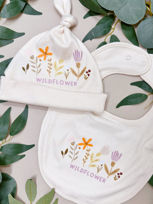 Wild Flower Bib & Hat Set