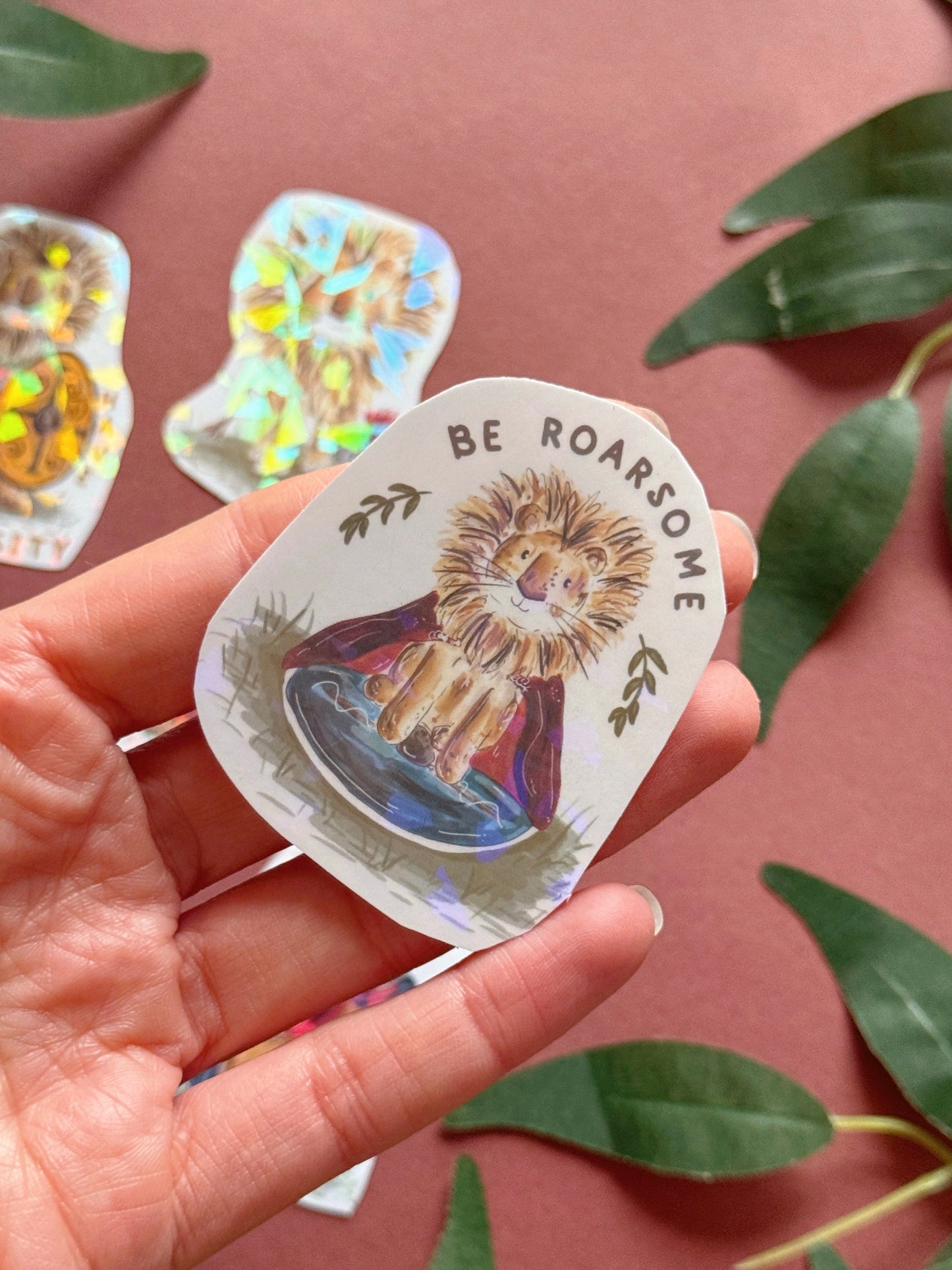 Warrior Lion Sticker - Holographic