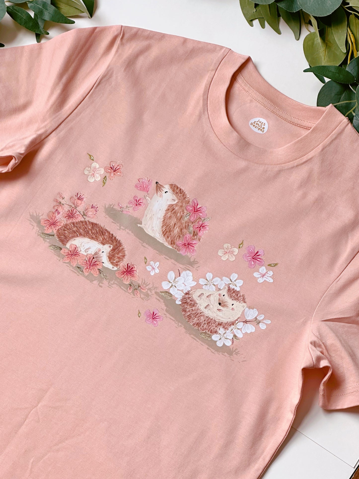 Sakura Hedgehog Graphic T-Shirt - Organic Cotton