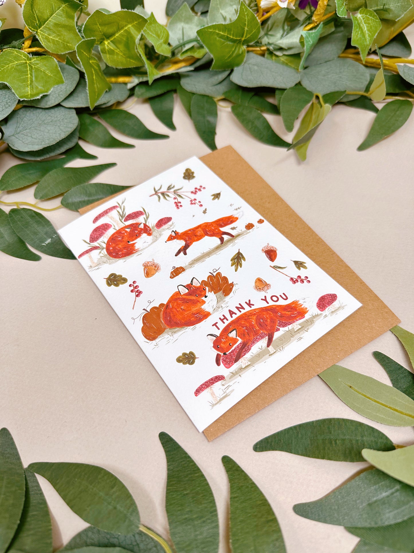 Autumn Fox Thank You Card