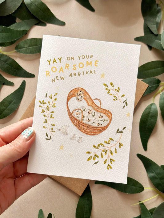 Tiger new baby card