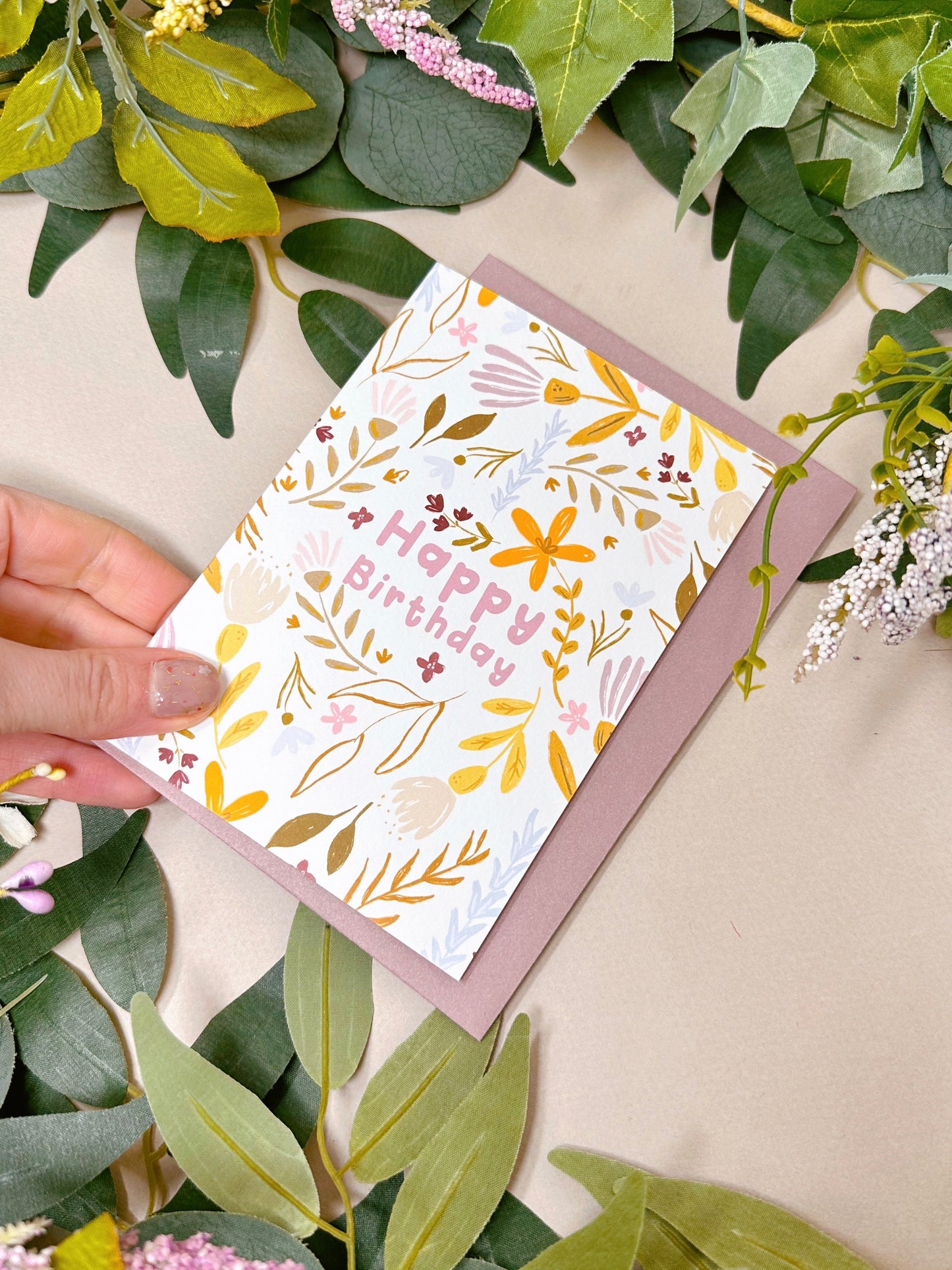 Floral Happy Birthday Card