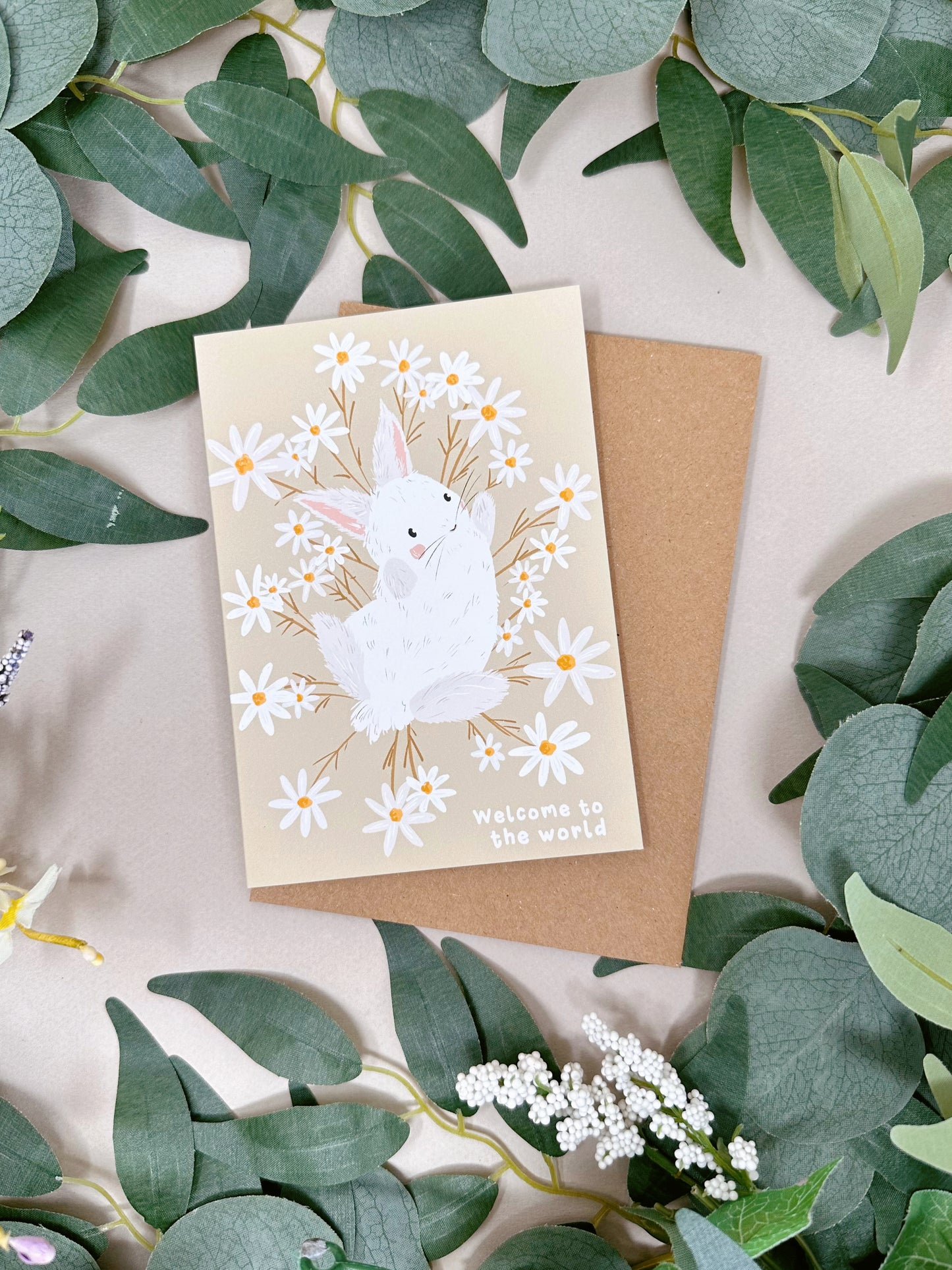 Daisy Rabbit New Baby Card