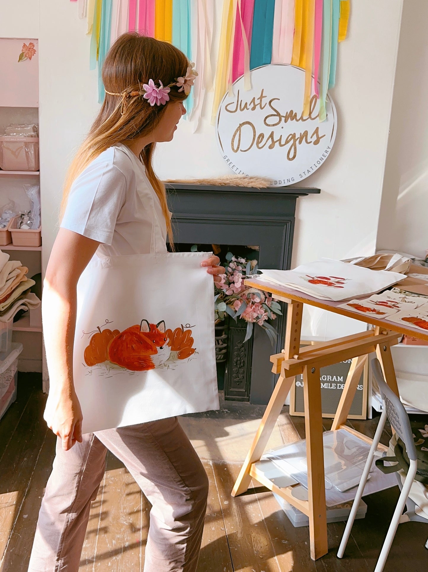 Pumpkin Fox Tote Bag