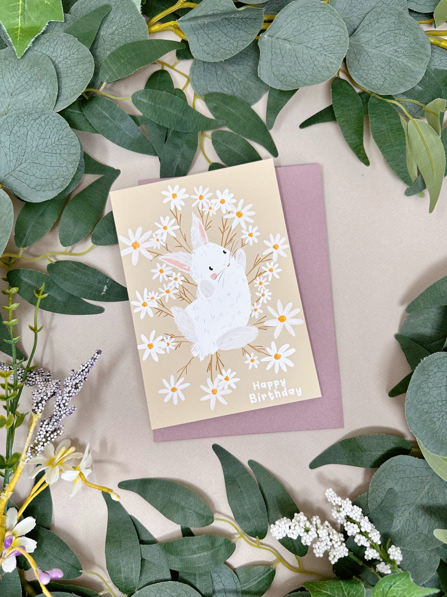 Daisy Rabbit Birthday Card
