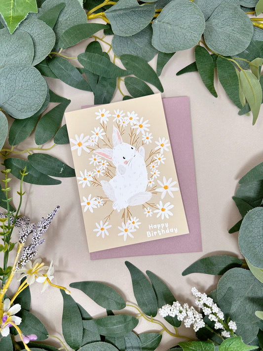 Daisy Rabbit Birthday Card
