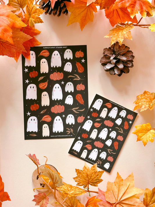 Pumpkin ghost sticker sheet