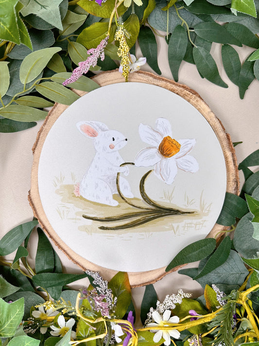 Daffodil Rabbit Mousemat