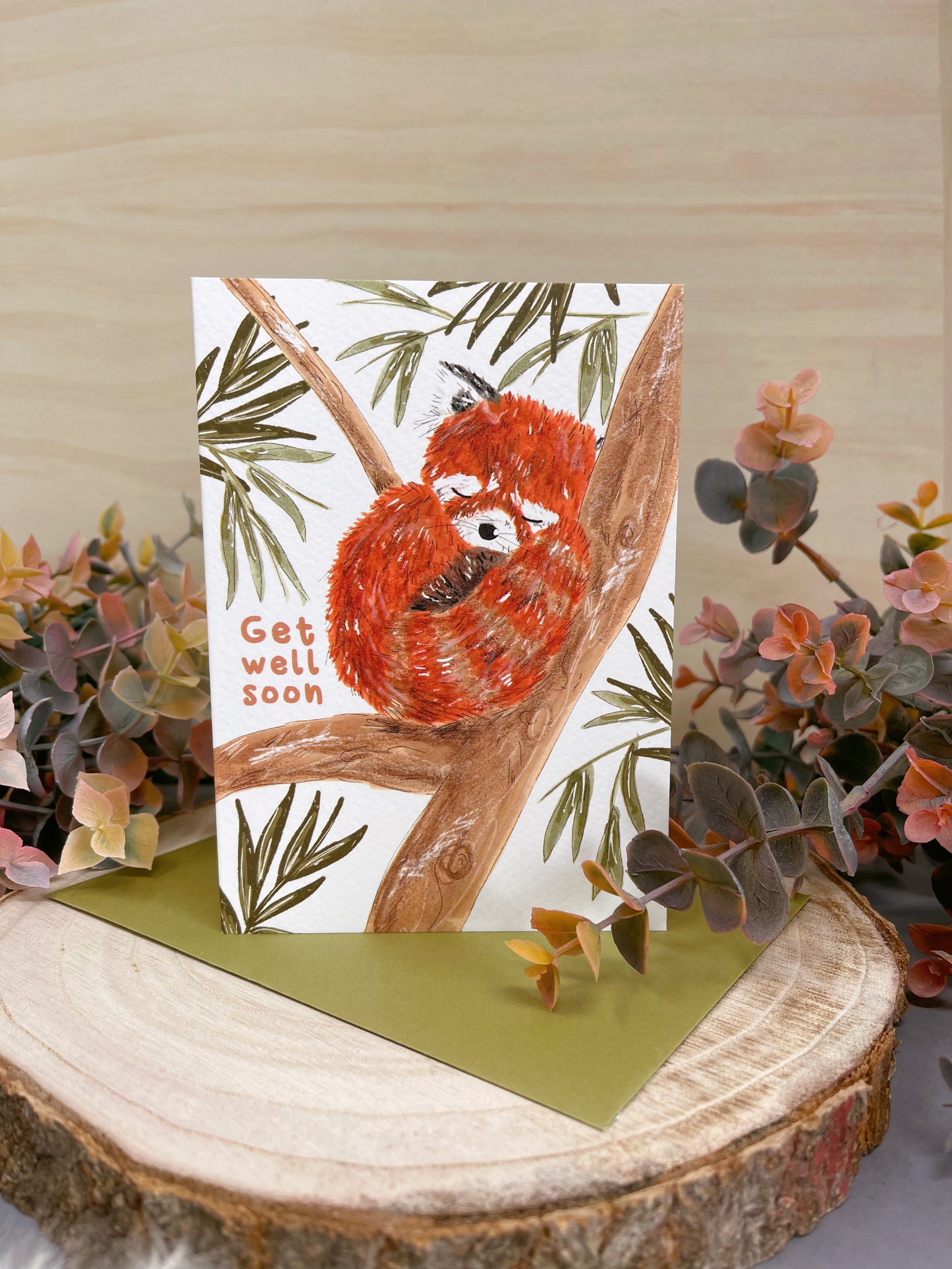 Red Panda Get Well Card