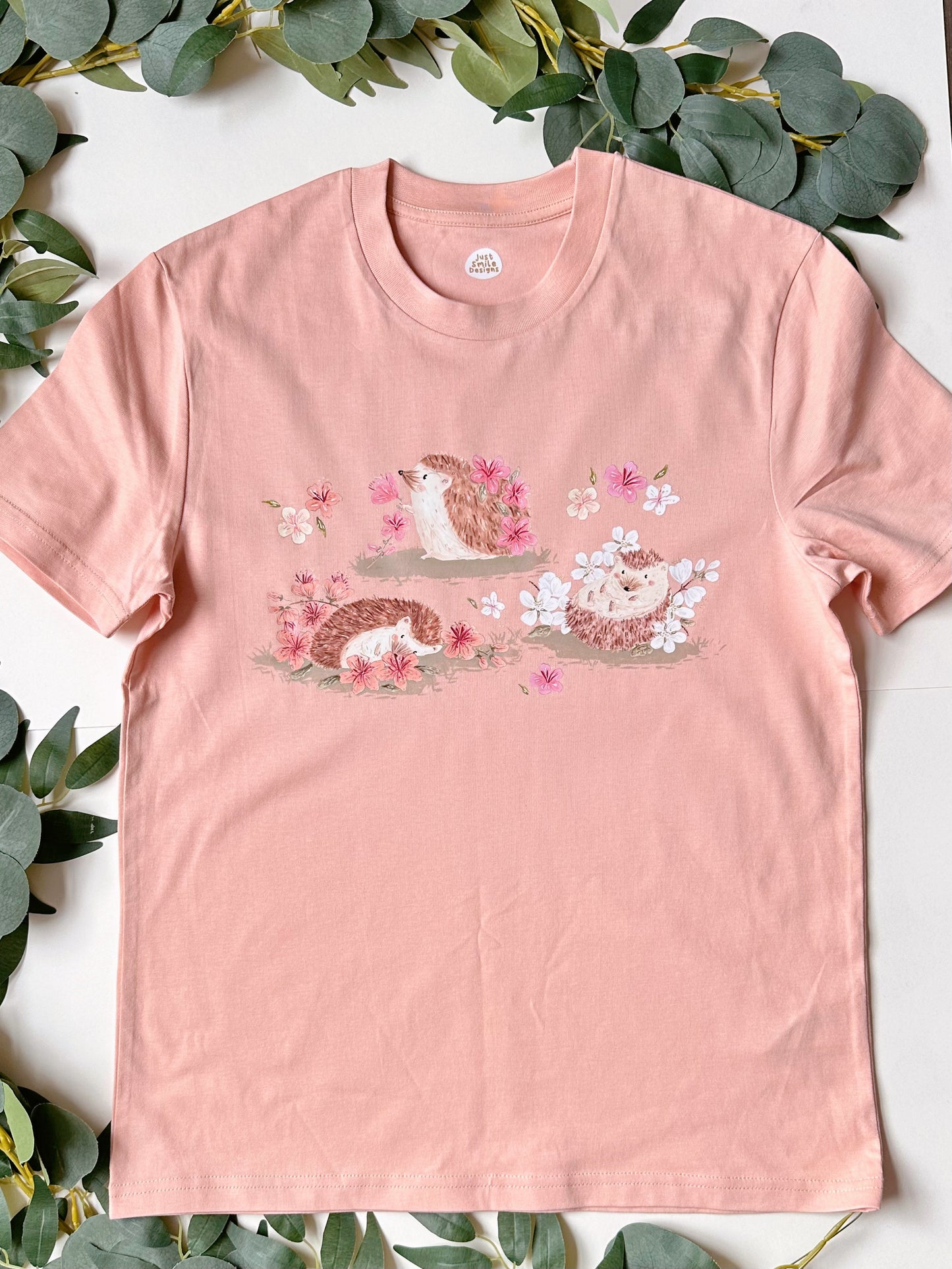 Sakura Hedgehog Graphic T-Shirt - Organic Cotton