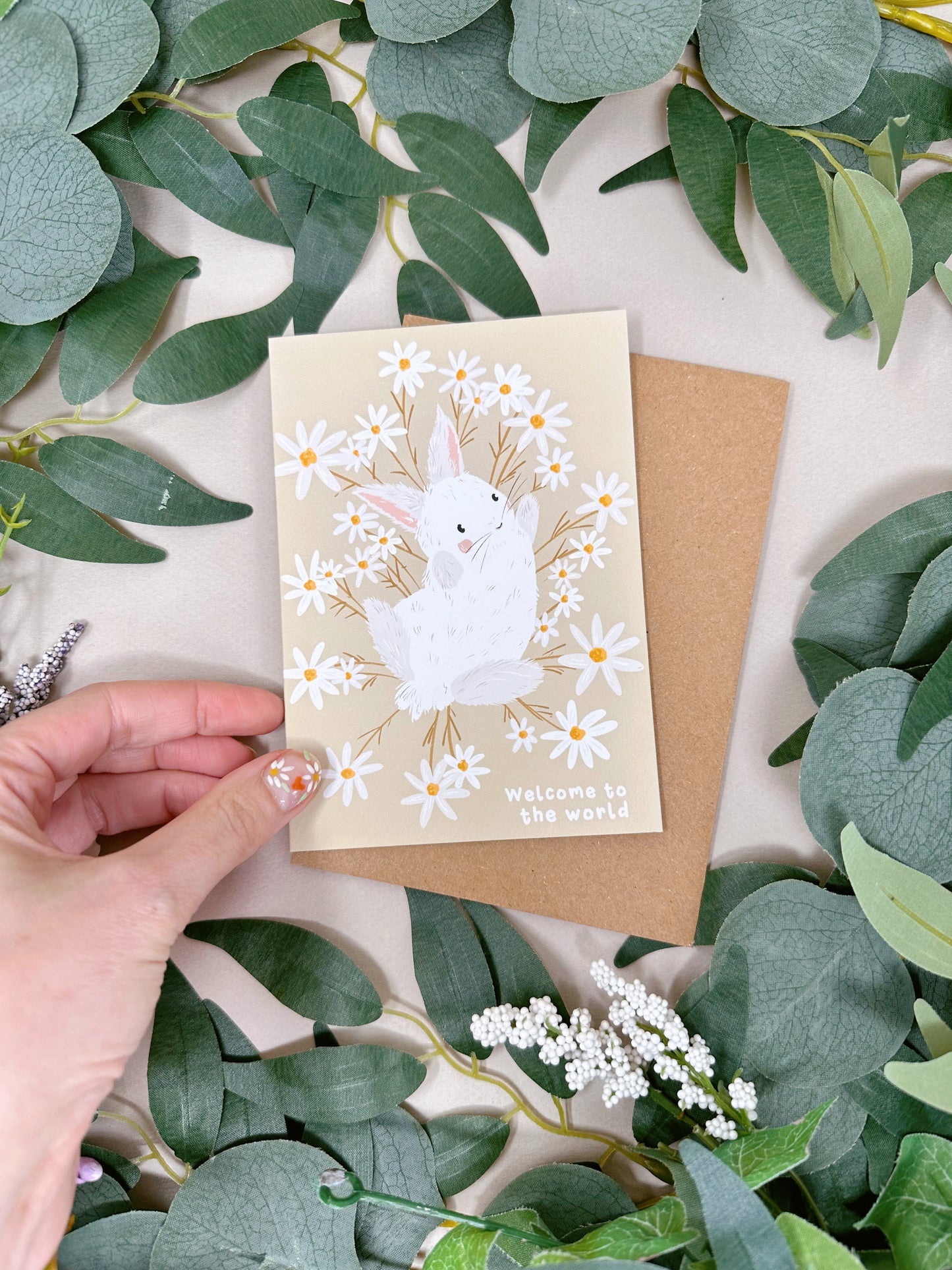 Daisy Rabbit New Baby Card