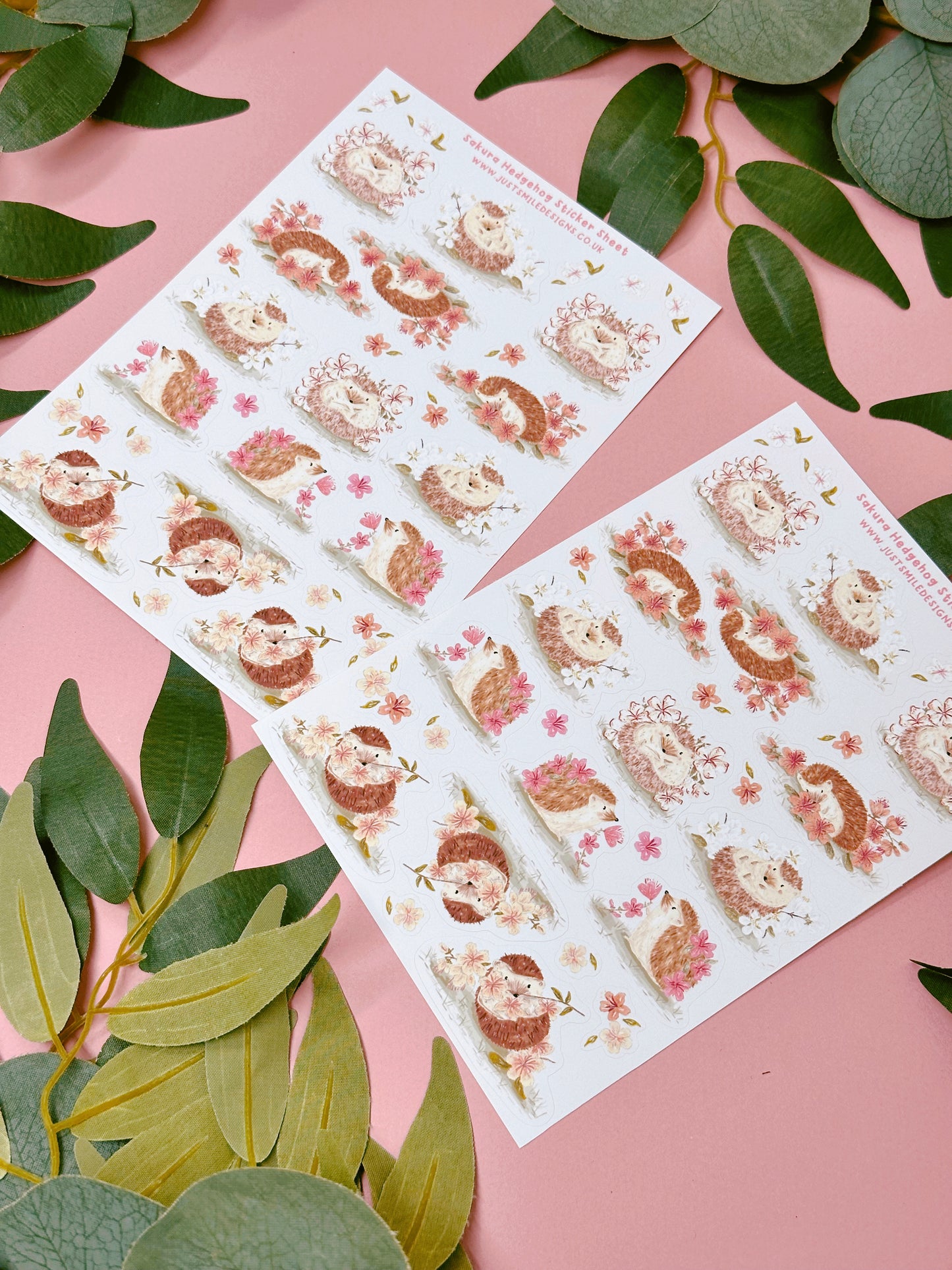 Sakura Hedgehog Sticker Sheet