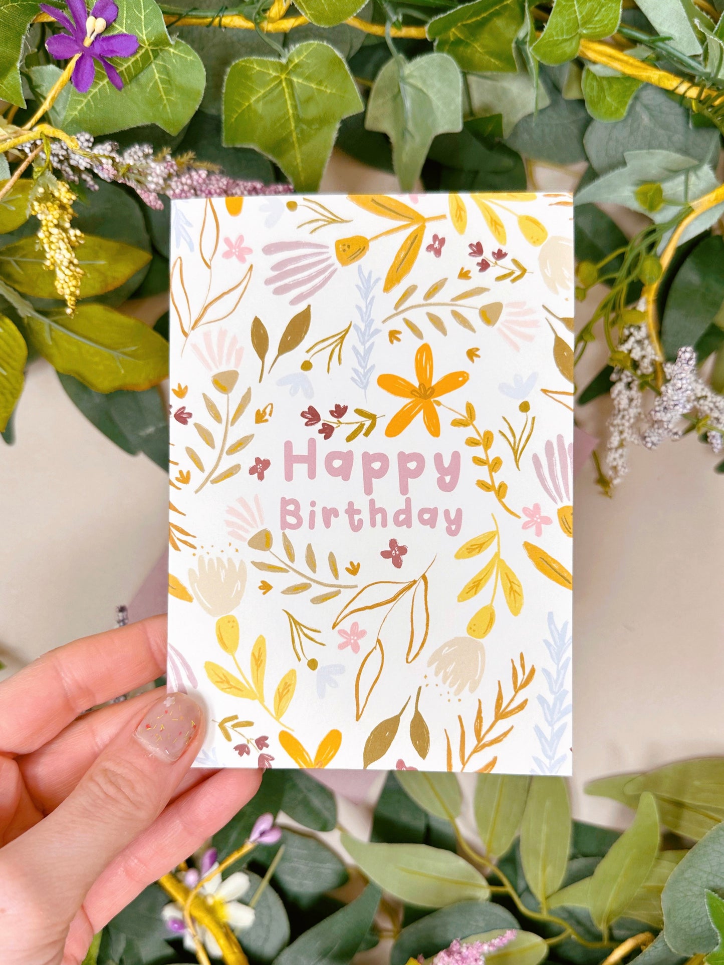 Floral Happy Birthday Card