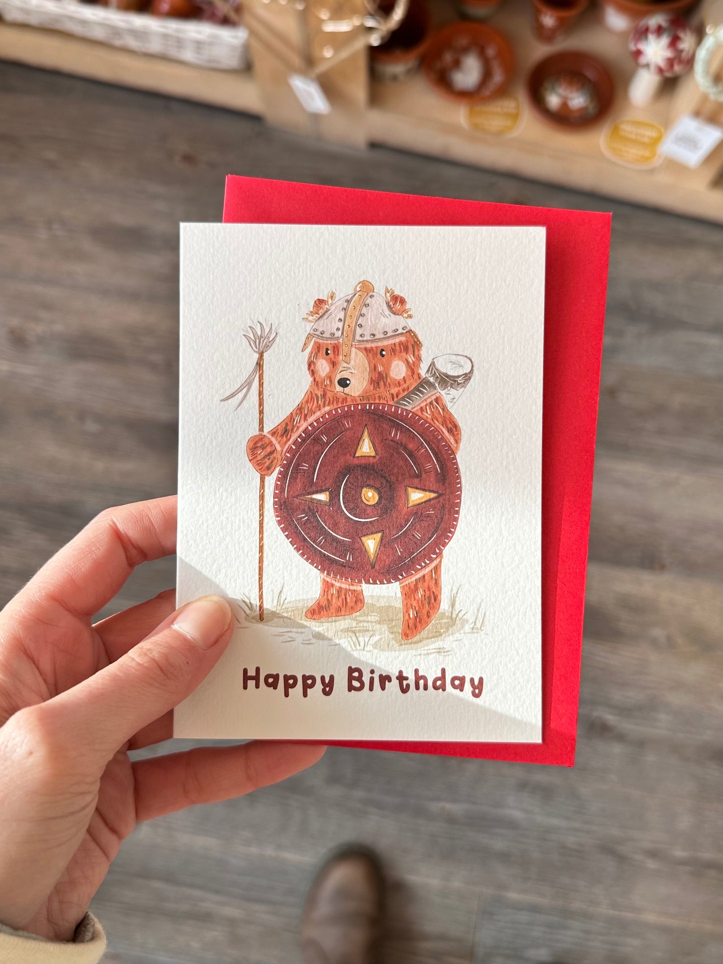 Warrior Bear Birthday Card