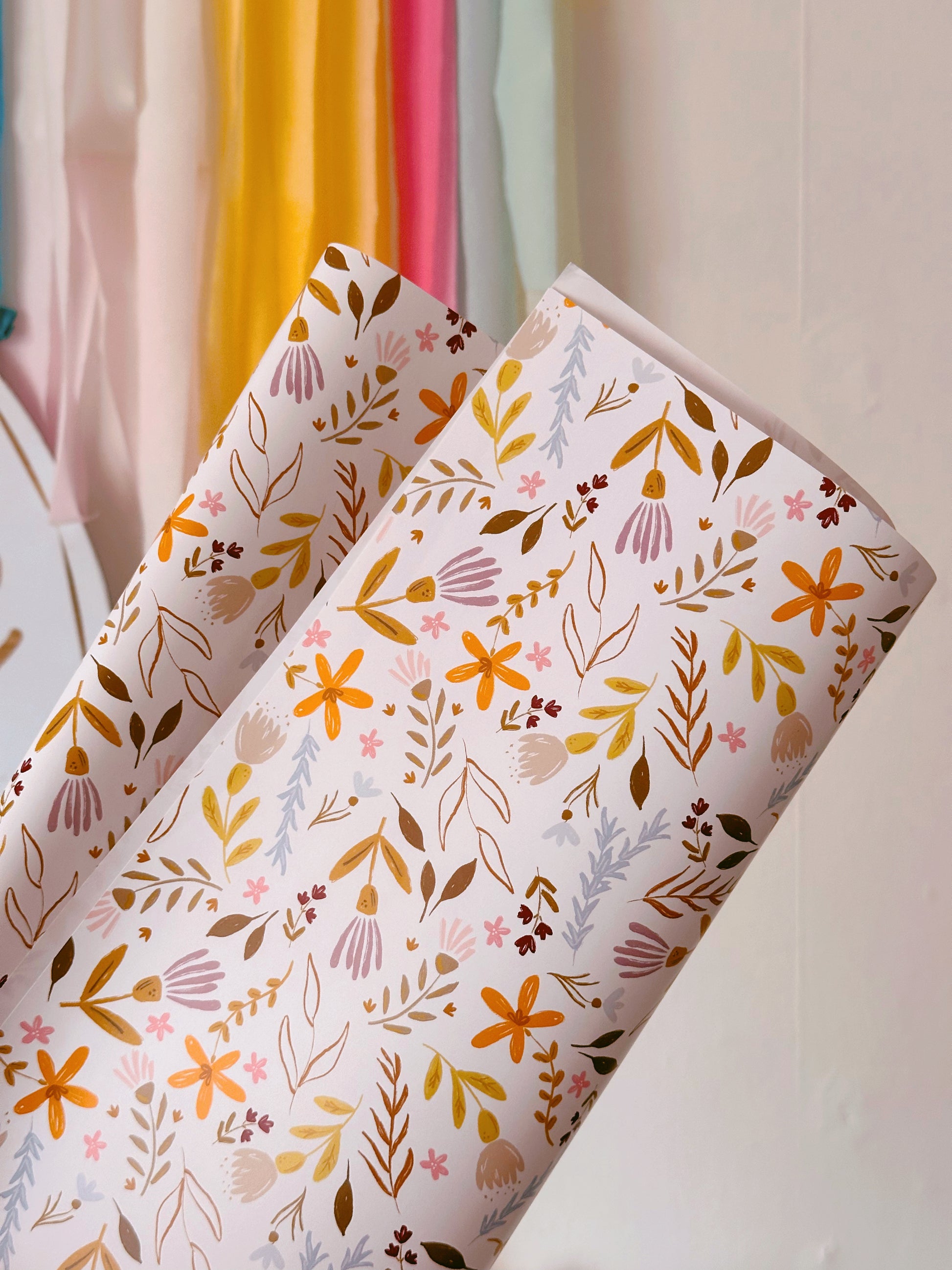Spring flowers wrapping paper