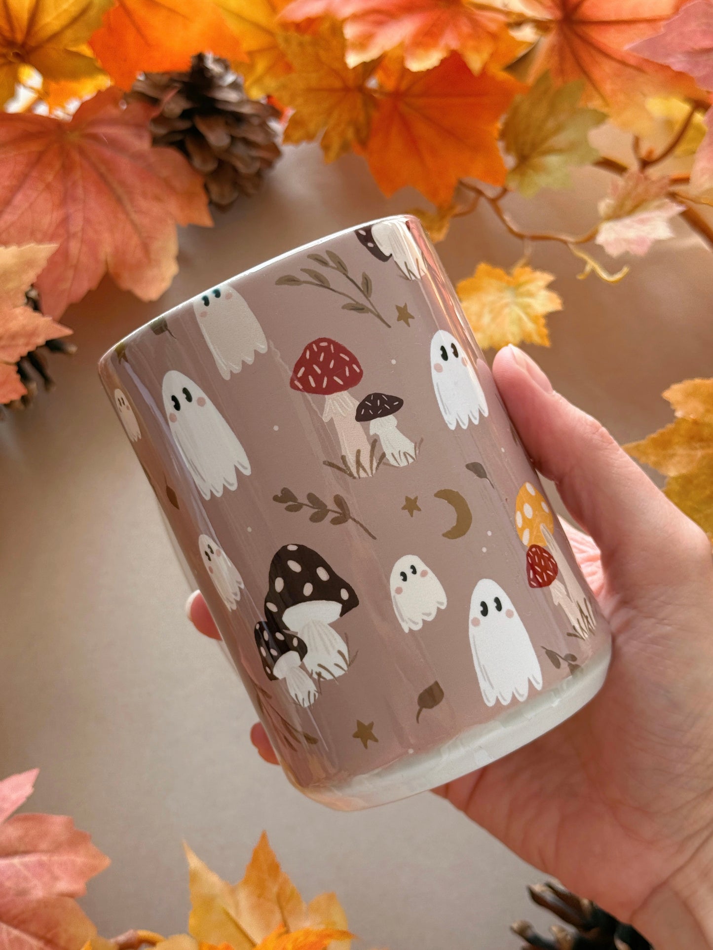 Mushroom Ghost Giant Mug - Tan