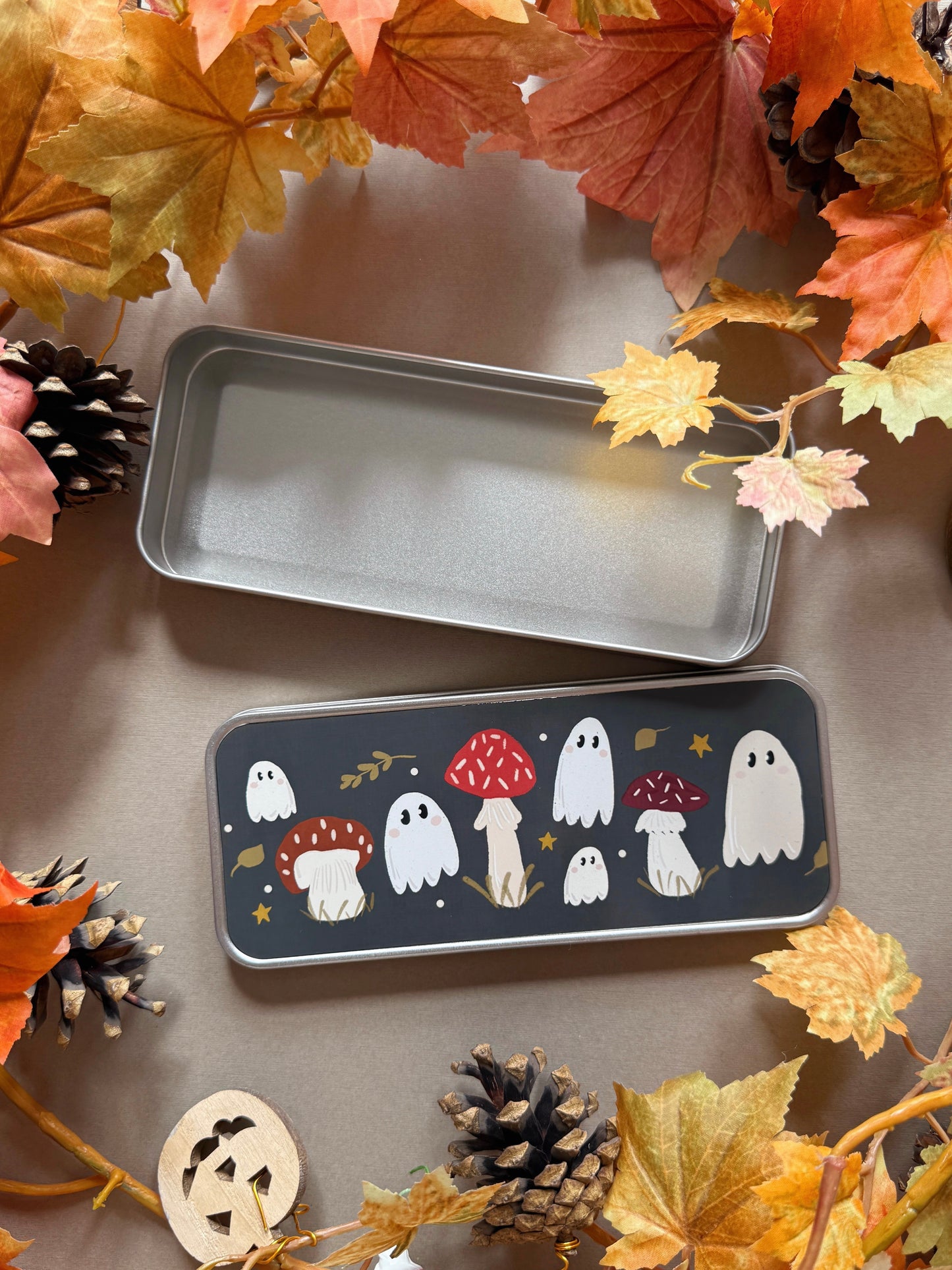 Mushroom ghost Pencil Case - Black