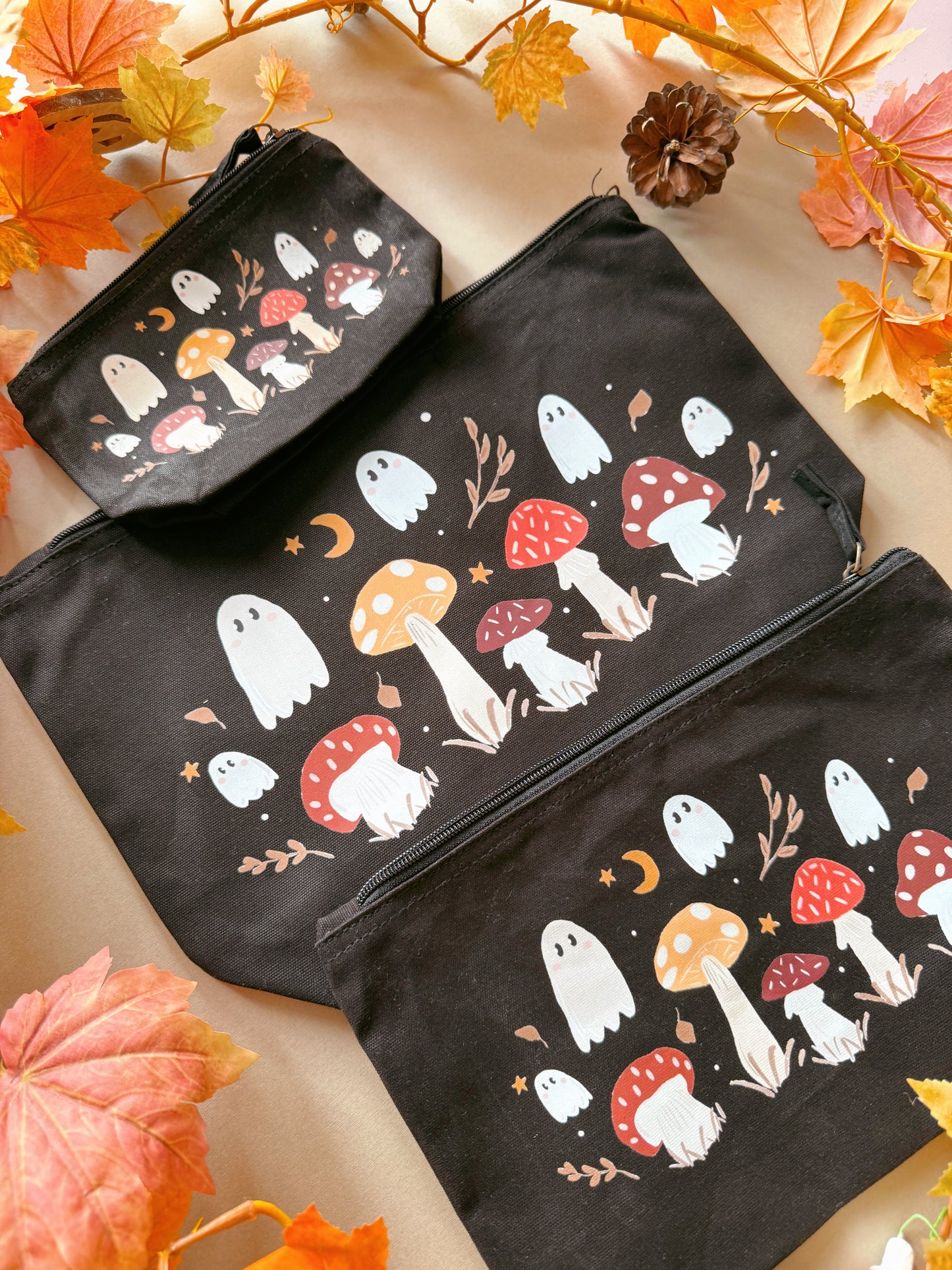 Mushroom ghost Zip Case