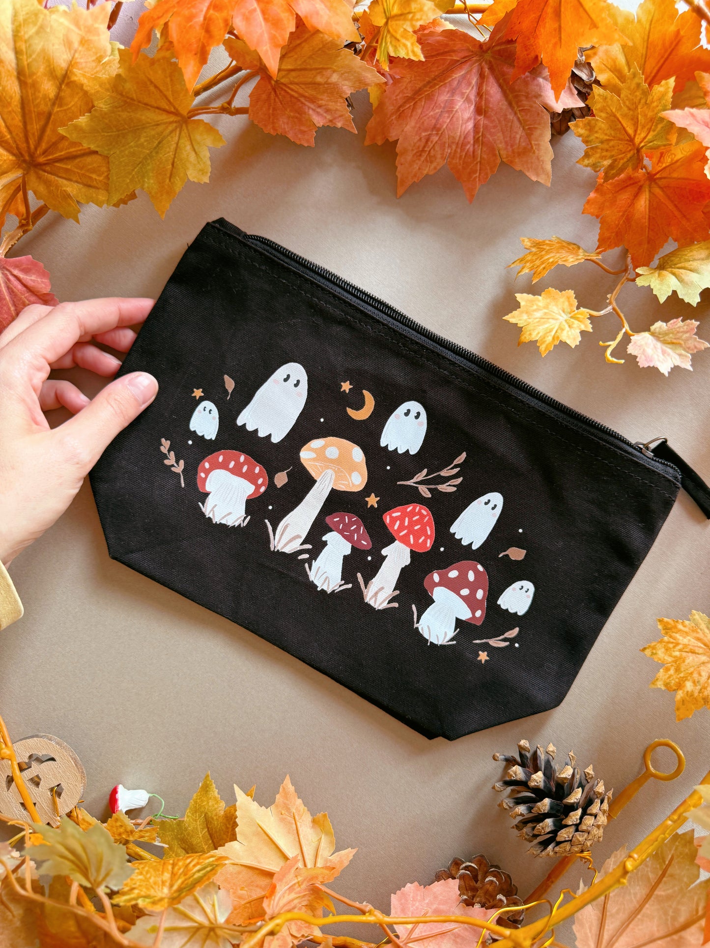 Mushroom ghost Zip Case