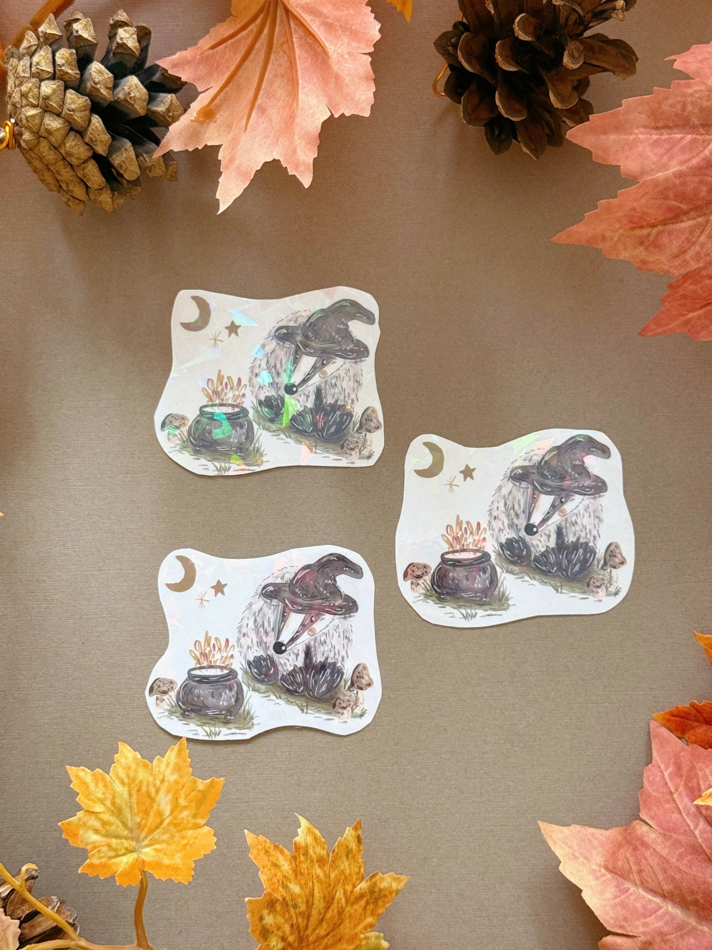 Witch Badger Sticker - Holographic