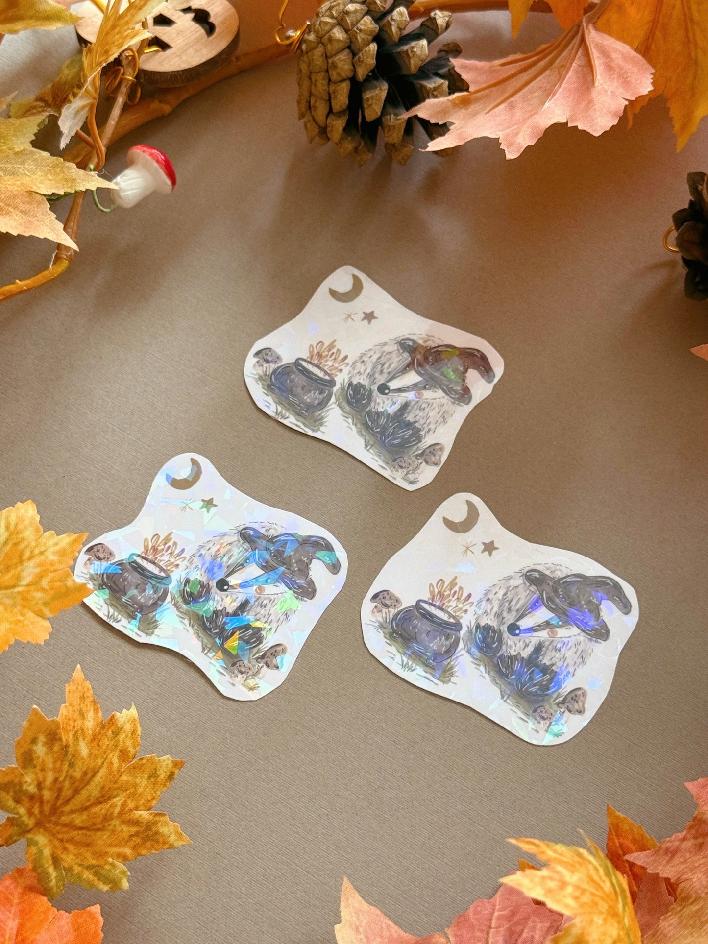 Witch Badger Sticker - Holographic