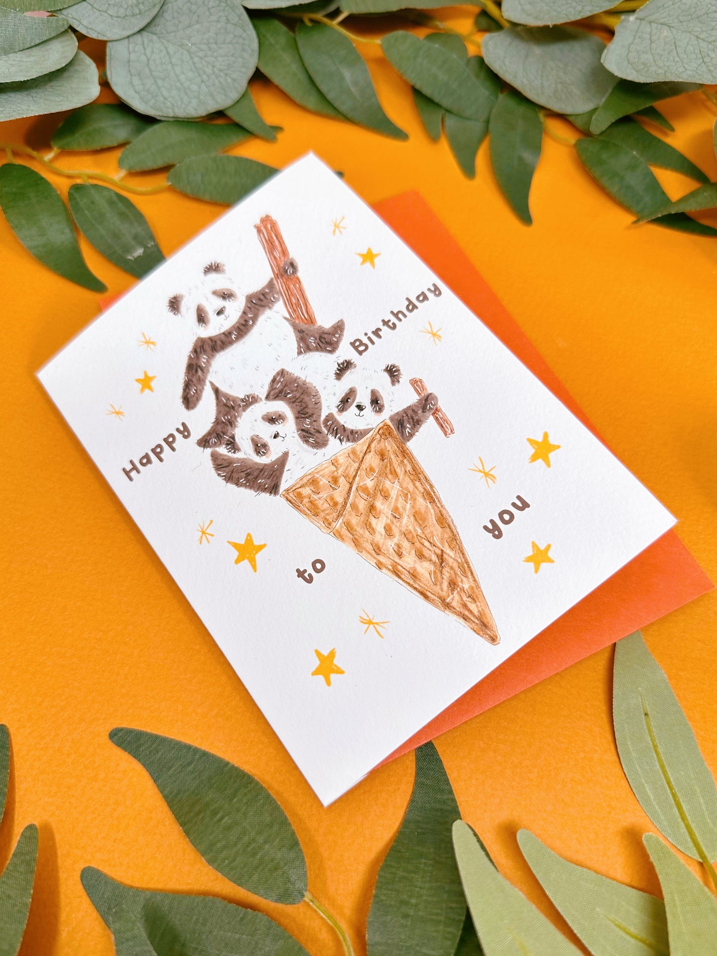 Panda Cone Birthday Card