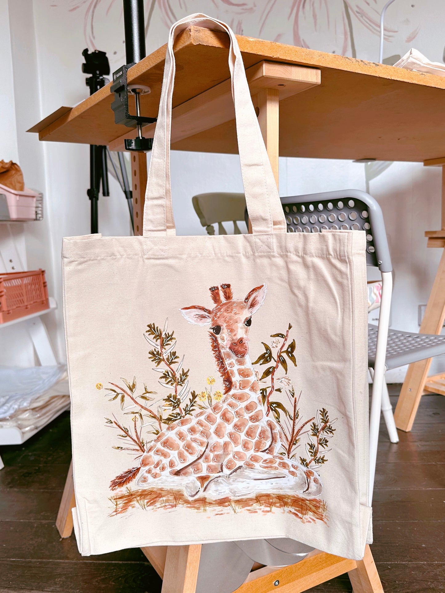 Baby Giraffe Giant Tote Bag