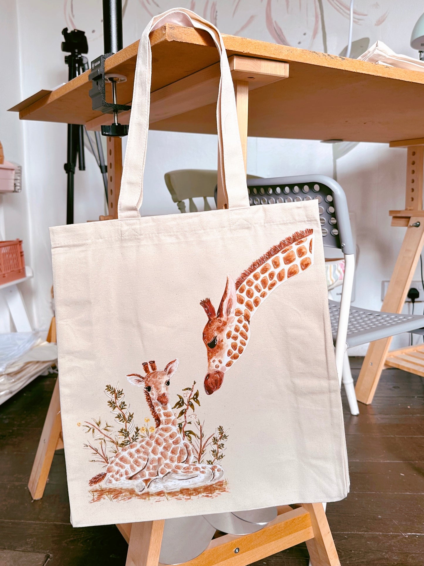 Cute Giraffes Giant Tote Bag
