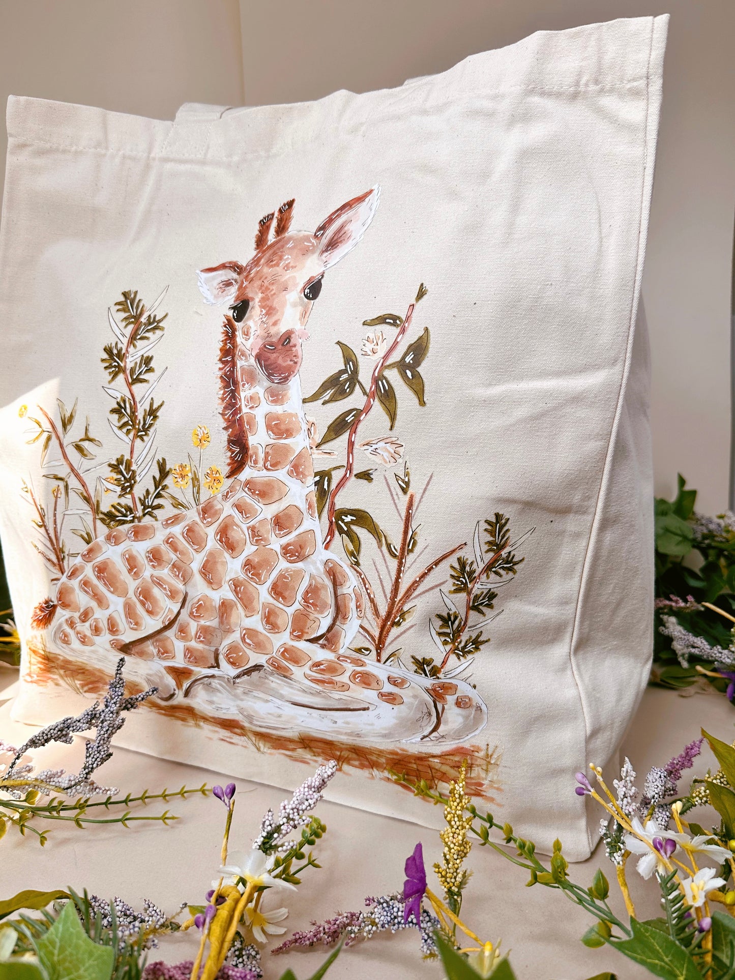 Baby Giraffe Giant Tote Bag