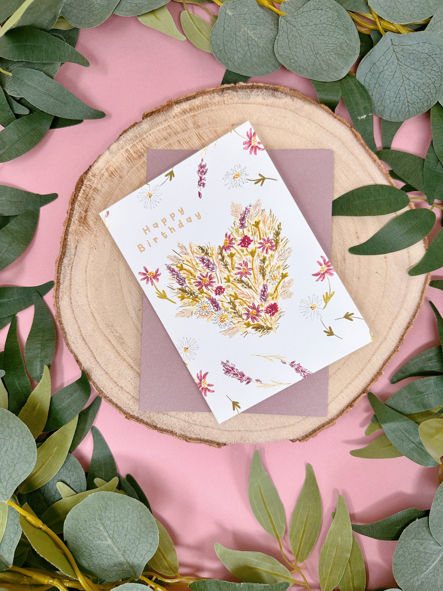 Floral Heart Birthday Card