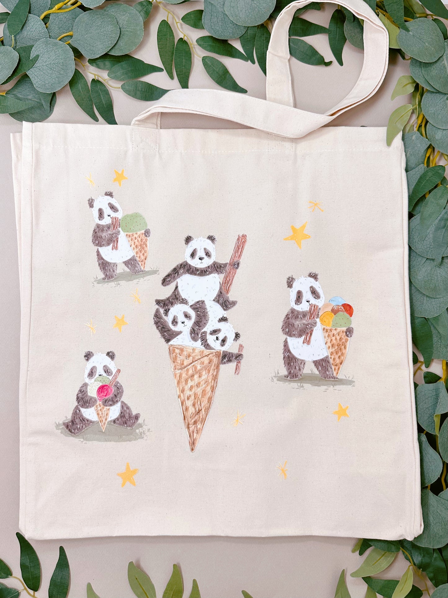 Panda Ice Cream Giant Tote Bag
