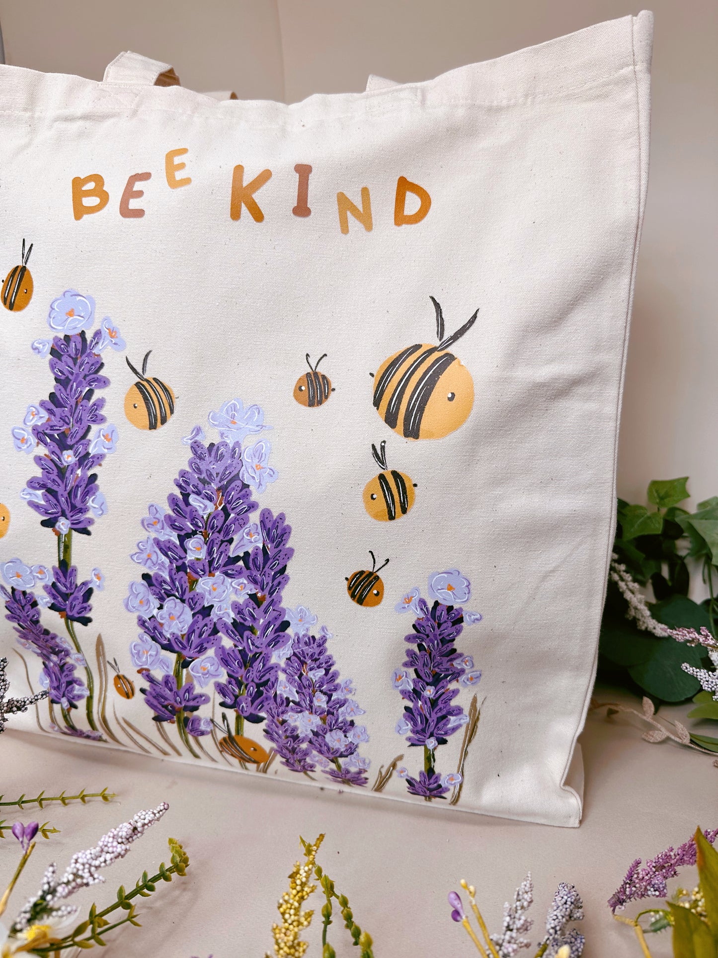 Bee Lavender Giant Tote Bag