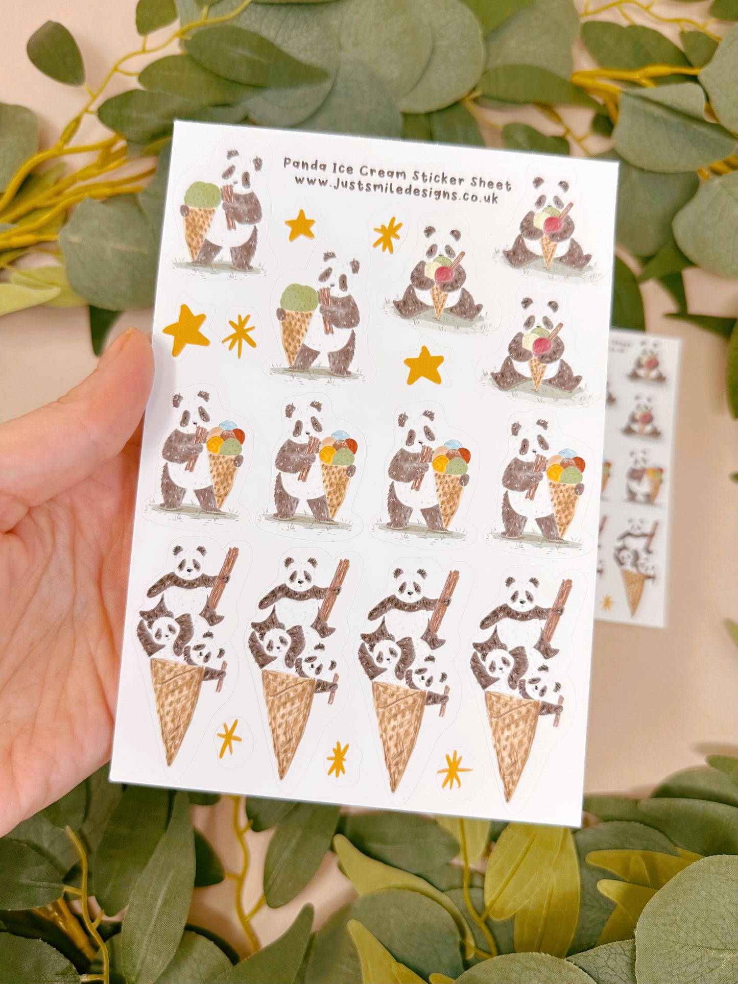 Panda Ice Cream Sticker Sheet
